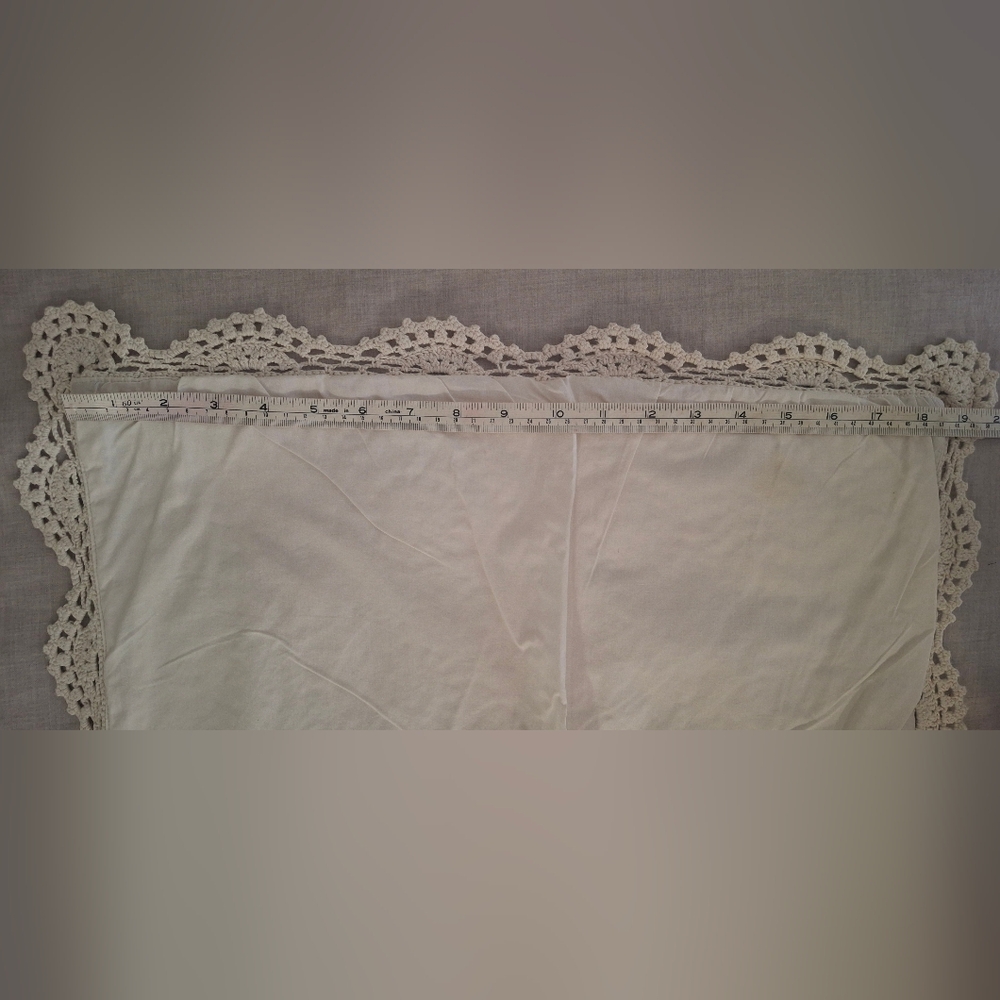 Crochet Cotton Cushion Pillowcase Tan Boho 26x20 In Hippie Western BarncoreSku20 - Picture 11 of 11